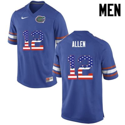 Men's Florida Gators #12 Jake Allen NCAA Nike Blue USA Flag Fashion Authentic Stitched College Football Jersey AMG4162SA